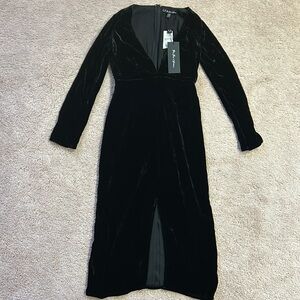 For Love & Lemons Black Velvet Dress